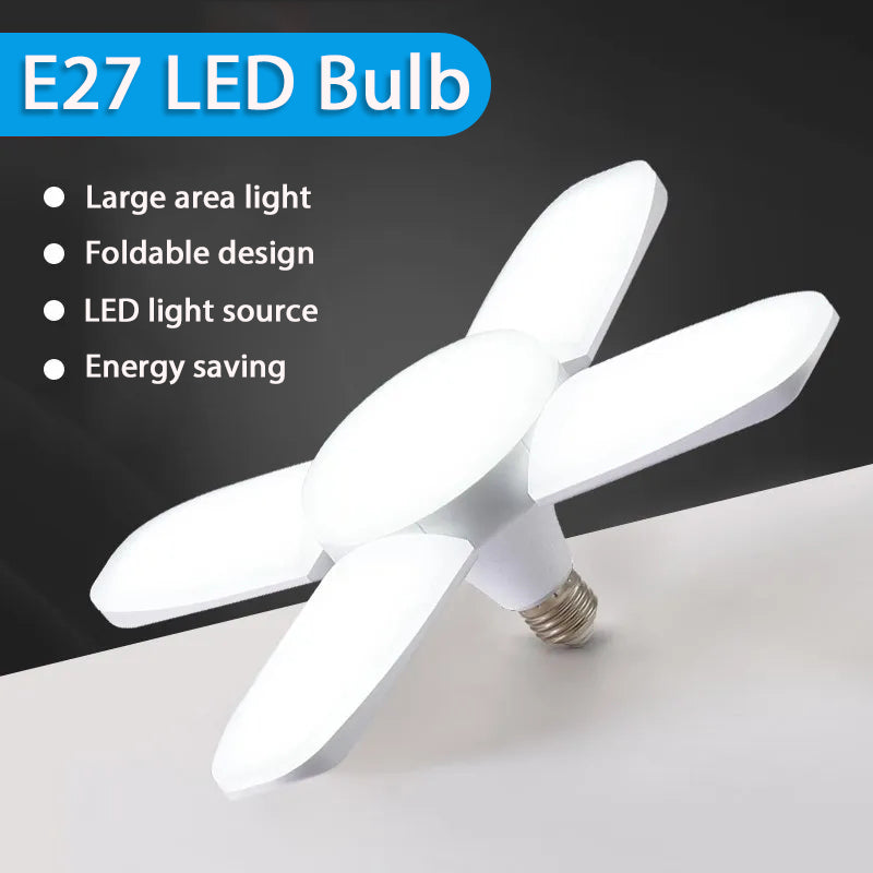 Foldable LED Fan Bulb - 28W Industrial Ceiling Light