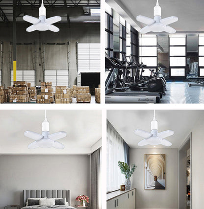 Foldable LED Fan Bulb - 28W Industrial Ceiling Light