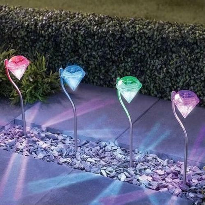 Solar Powered Garden Diamond Light