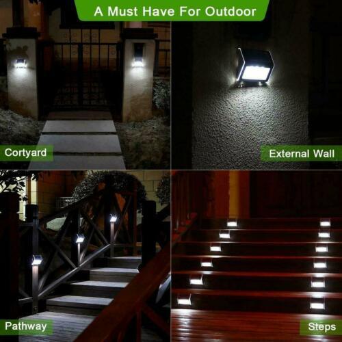 Solar LED Wall Lights - Stainless Steel, Bright White, 6-Pack, for Patio, Garden & Decorative Outdoor Lighting